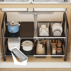 懶角落 鍋具收納架 鐵+PVC層片, 3層, 混合顏色, 1個