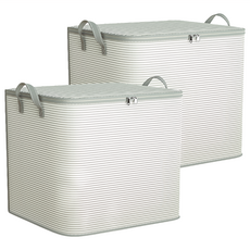 小麥購物 棉被衣物收納袋 C586 178g 100L, 灰白色, 2個