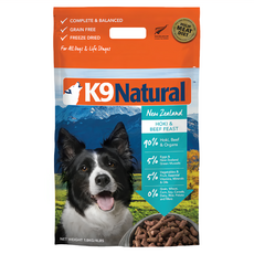 K9 Natural 紐西蘭 凍乾生食 犬用 90%高含肉量 高蛋白低碳水, 牛肉鱈魚, 1.8kg, 1袋