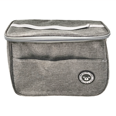 方形保溫便當袋, 加厚陽離子牛津布, 灰色/藏青, 26 x 17 x 18cm, 2個