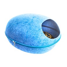 OUTSY 舒眠羊毛氈可拆式多用蛋形貓窩 590g, 藍色, 1個