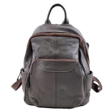 頭層牛皮雙肩後背包女包 LB873, 灰色