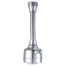 SUNORO 360°旋轉水龍頭延伸器 C款兩檔加長軟管 銀色, 萬向旋轉 防濺灑花灑, 16.5 x 5cm, 1個