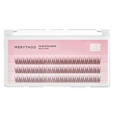 MERYTHOD 單株假睫毛 V型 10mm 輕薄服貼 打造濃密捲翹洋娃娃睫毛, 黑色, 1盒
