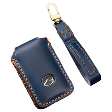 頭層牛皮手工製作馬自達遙控鑰匙包