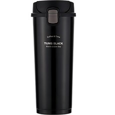 TUMS 不鏽鋼保溫杯 雙層真空絕緣, 黑色, 500ml, 1個