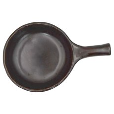 焦茶貽釉耐熱片手鍋, 黑色, 1個