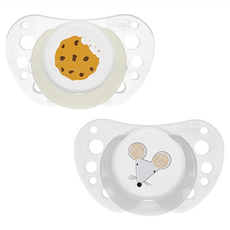 Chicco AIR透氣拇指型矽膠安撫奶嘴2入組, 16~36個月, 可愛鼠, 1組