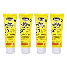 Chicco 寶貝嬰兒輕潤防曬乳霜, SPF50+，75ml，適用於0歲以上新生兒及敏感肌，隔離UVA/UVB/紅外線, 4條