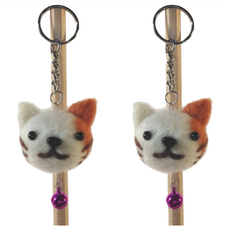 台灣敏愛 羊毛氈鑰匙圈套件包 WFK-04, 小貓咪, 1組