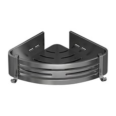 FAmILyLIFE 生活 航太鋁附掛鈎轉角瀝水置物收納架加高款 無痕貼款 A-235-G, 神秘灰, 1個