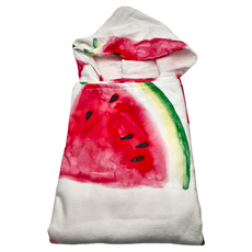 DREAMCATCHER 捕夢網 兒童速乾吸水連帽毛巾衣 60 x 60cm 柔軟親膚 海灘浴袍, 夏日西瓜