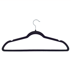 ROYALLIN 蘿林嚴選 無痕防滑植絨衣架 黑色, 1組