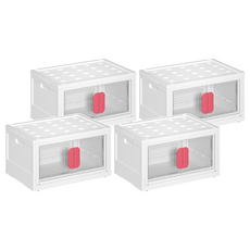 妃妃嚴選 摺疊收納箱, 大款, 粉色, 4個