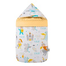 我家寶貝嬰幼兒純棉防驚跳豆豆絨睡袋 加厚抱被含保暖披肩 108 x 52cm 騎士, 新生兒