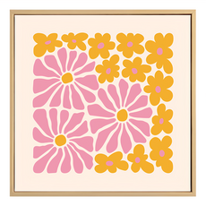 Boluo 菠蘿選畫所 掛畫 嬉皮塗鴉花III BFSP6625G, 金色