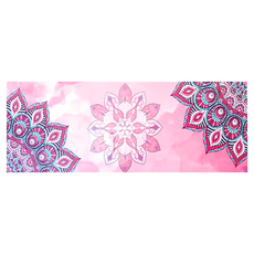 LOTUS 靜心曼陀羅瑜珈鋪巾, 多樣花色 縫線牢固, 高效吸水吸汗, 附收納袋, 185 x 65cm, 粉紅智慧, 1個