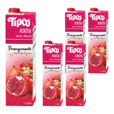 Tipco 100%石榴綜合果汁,5瓶,1L,無添加糖、色素及防腐劑,家庭分享