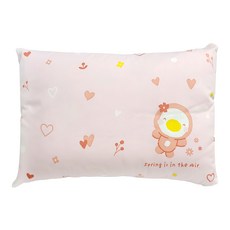 PUKU 藍色企鵝 Fluffy棉眠幼兒枕, 100%純棉枕套, 親膚透氣, 舒適好眠, 45 x 32 x 8cm, 粉色