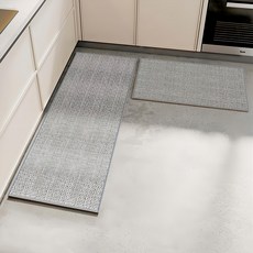 半島良品 雪尼爾編織吸水防滑地墊組, 灰色