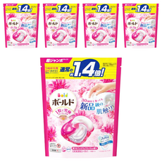 Bold 日本原裝進口 4in1 抗皺4D洗衣球補充裝 優雅花香 粉色, 5袋, 15顆