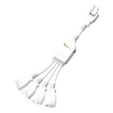 SUPERCELL 超電王 1對4 任意轉插座線, 一體成型大面積夾持插座構造，過載自動斷電保護，耐高溫防火材質, 32cm, 1個