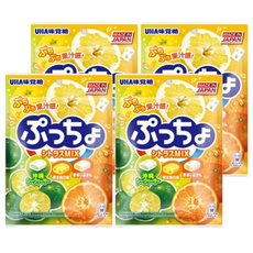 UHA 味覺糖 普超軟糖 綜合柑橘味, 酸甜香氣, Q彈口感, 使用沖繩/熊本/愛媛果汁, 90g, 4袋