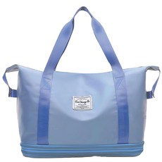 捷華 雙擴展休閒健身旅行袋 大容量, 1入, 藍