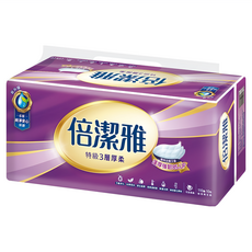 倍潔雅 特級3層抽取衛生紙, 110張, 10包, 1袋
