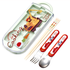 Skater 銀離子兒童餐具三件組, 湯匙 + 叉子 + 筷子 + 收納盒, Tomica & Tom, 1組