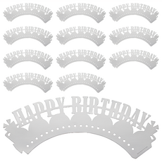 Sweetly Does It 杯子蛋糕圍邊紙 12入 蛋糕裝飾, 生日 白色, 1組