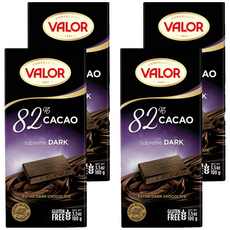 VALOR 82%純黑巧克力片 100g 產區嚴選 風味細緻圓滑 餘韻花果香味, 4片