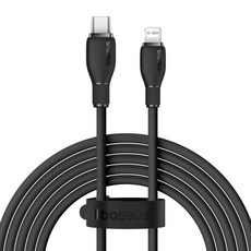 Baseus 倍思 Q彈系列 快充/傳輸線 Type-C to iPhone 20W, 1.2m, 星曜黑, 1條