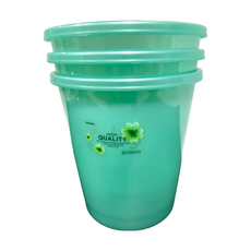 KEYWAY 聯府 珠光花語垃圾桶 紙林 3件組 Y-717 小218 x 203mm 4.8L, 綠色