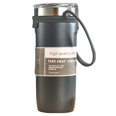 大容量手提 710ml 304不鏽鋼保溫保冷杯, 黑色, 1個