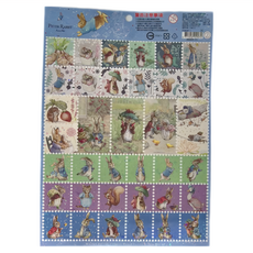 PETER RABBIT 比得兔 經典系 郵票貼貼紙, 藍色, 6張