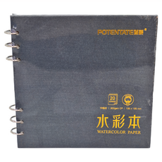 POTENTATE 遵爵 195x195mm 中粗紋 20張 300gsm 水彩本 1本, 19.5 x 19.5cm