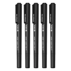 KaCO 保密消除美工刀兩用多功能快遞筆, 黑色, 5支