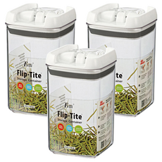 Felli 飛綠 易撥方形密封罐, 0.4L, BPA Free, 易開, 節省空間, 3個, 73 x 73 x 128mm