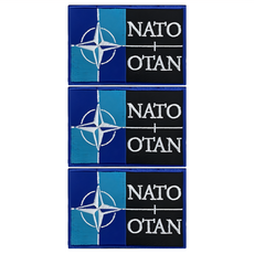 A-ONE 匯旺 DIY國旗刺繡徽章布貼 3個 Set 8x5cm 台灣製, 北大西洋公約 藍色, 1組