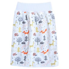 OhBabyLying 寶寶高腰防水隔尿裙 森林動物 柔軟親膚 舒適透氣, L號, 1件