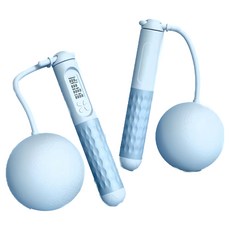 德利生活 負重無繩跳繩, 矽膠+ABS材質, 液晶中文大螢幕高畫質背光, 減肥瘦身智慧計數設計, 藍色, 1組, 6.5cm