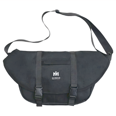 E.City 韓版復古風船形休閒斜挎包 牛津布材質, 黑色