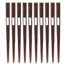 AXIS 艾克思 天然原木方形筷 10雙, 防滑不易滾動, 高密度原木, 耐用不易發霉, 台灣製造, 柚木色, 1組