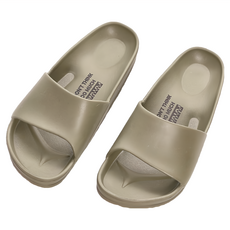 FUN PLUS 流線活力室外拖鞋, EVA材質耐磨舒適, 足弓貼合設計, 厚底包邊減壓抗震, 橄欖軍綠, 280mm