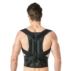 防駝挺胸支撐帶 背部可調 黑色, 美姿帶, L(腰圍90~105cm), 1個