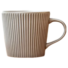 Minoya 美濃燒 grace 刻紋 馬克杯 250ml 瓷器 日本製造, 灰棕色, 1個