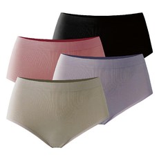 巧奇 石墨烯三角褲4件組 FREE - 女性內褲 親膚舒適透氣, 黑色 + 粉色 + 子色 + 杏色