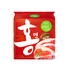 Pulmuone 圃美多 自然美味 紅麵 牛肉口味 108.8g, 4包