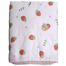 100%萊賽爾涼感被 嬰兒 小童, 滿版小草莓 粉紅色